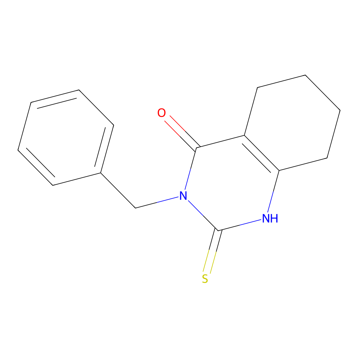 3-Benzyl-2-sulfanylidene-1,2,3,4,5,6,7,8-octahydroquinazolin-4-one molecular structure, CAS 2549043-47-0