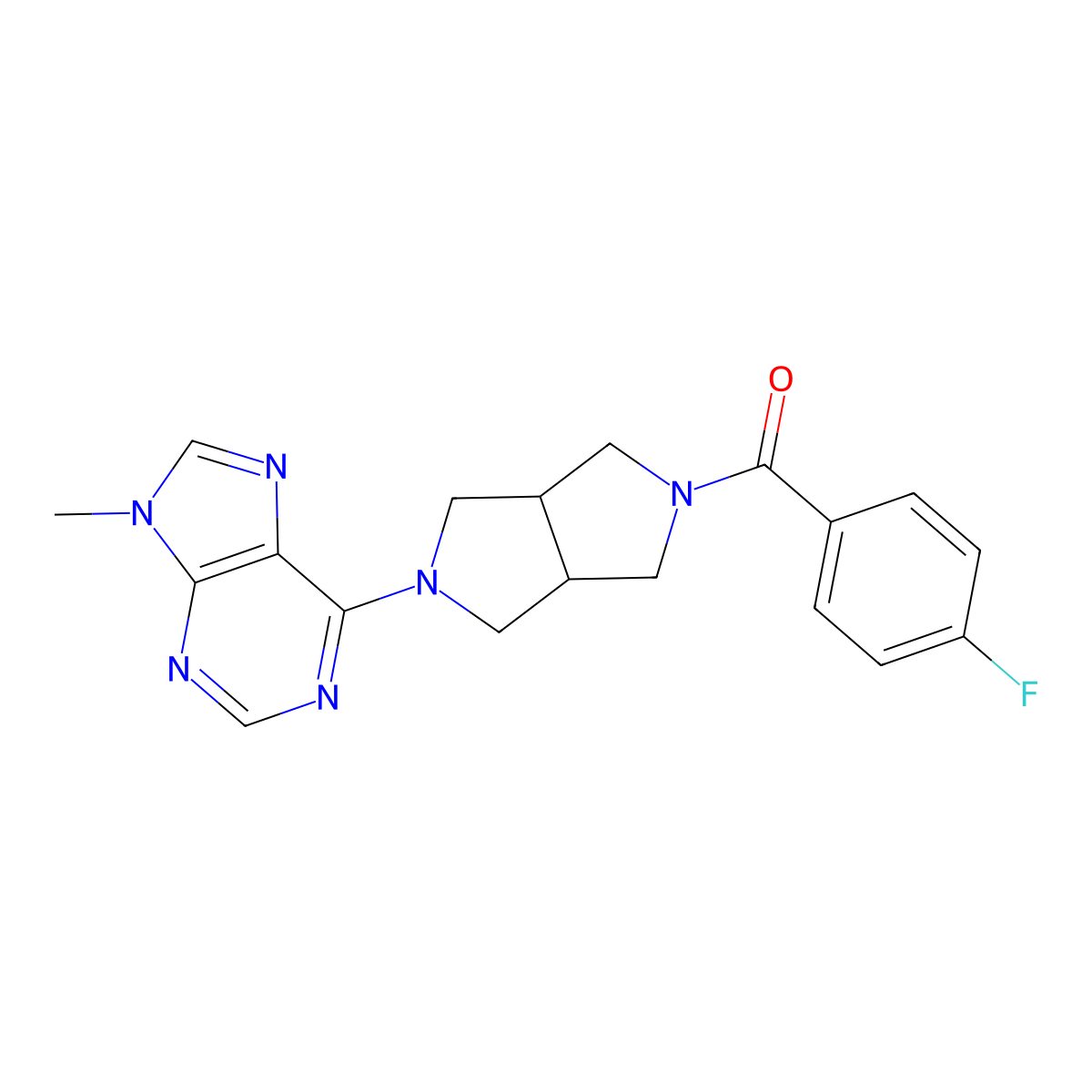 6-[5-(4-fluorobenzoyl)-octahydropyrrolo[3,4-c]pyrrol-2-yl]-9-methyl-9H-purine molecular structure, CAS 2549043-48-1