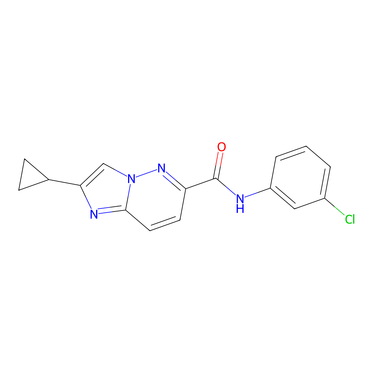 N-(3-chlorophenyl)-2-cyclopropylimidazo[1,2-b]pyridazine-6-carboxamide molecular structure, CAS 2549043-53-8