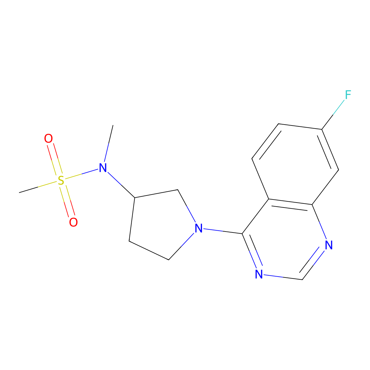 N-[1-(7-fluoroquinazolin-4-yl)pyrrolidin-3-yl]-N-methylmethanesulfonamide molecular structure, CAS 2549043-55-0