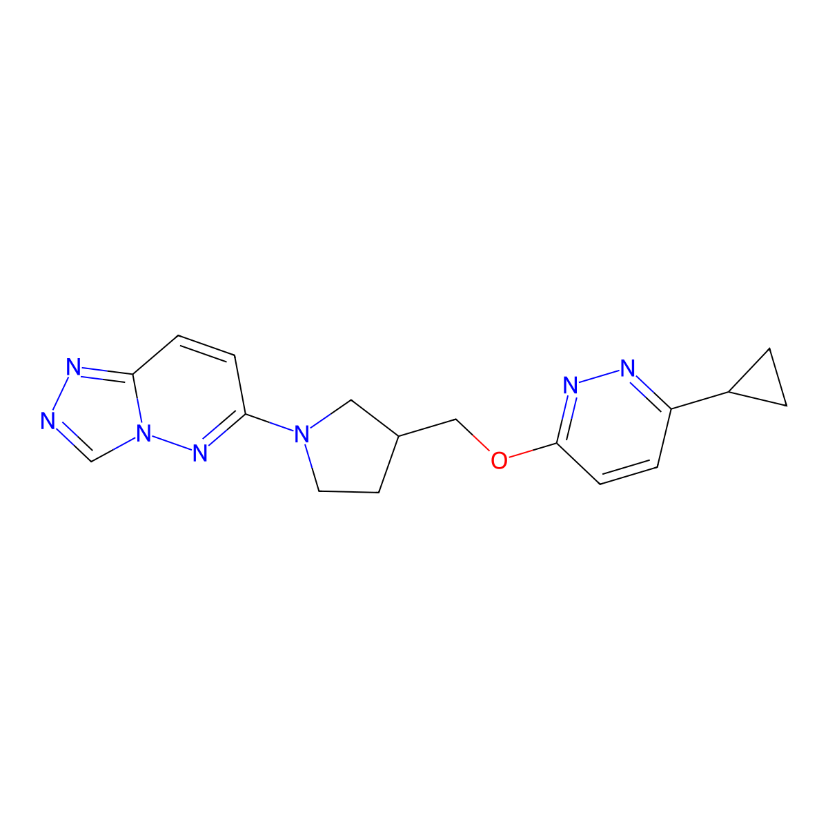 3-Cyclopropyl-6-[(1-{[1,2,4]triazolo[4,3-b]pyridazin-6-yl}pyrrolidin-3-yl)methoxy]pyridazine molecular structure, CAS 2549043-68-5