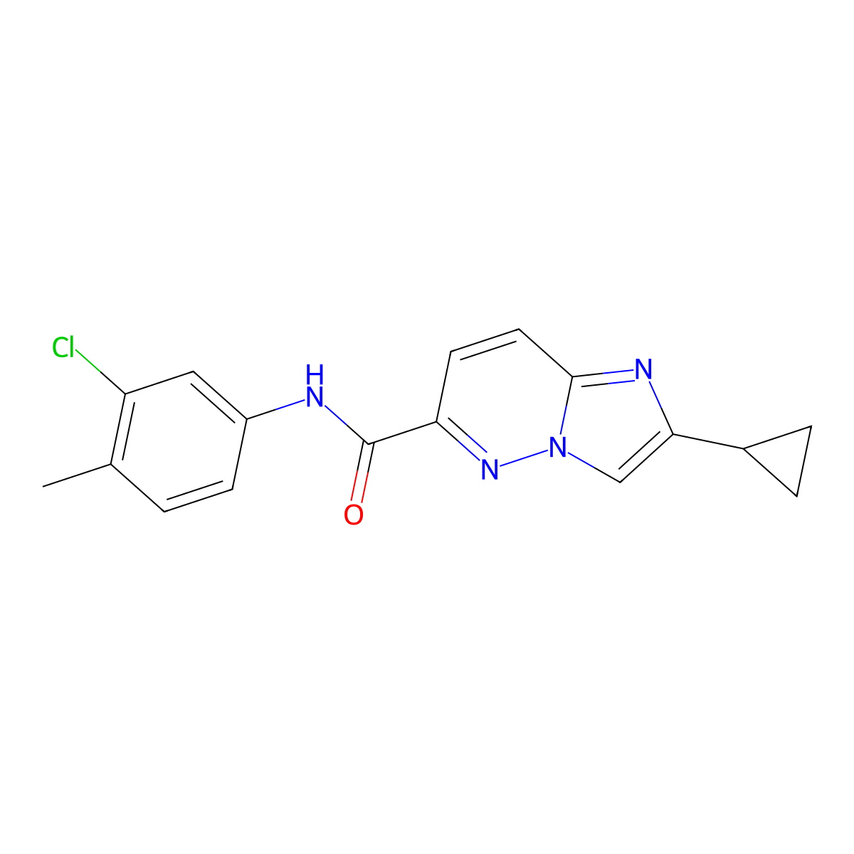 N-(3-chloro-4-methylphenyl)-2-cyclopropylimidazo[1,2-b]pyridazine-6-carboxamide molecular structure, CAS 2549043-70-9