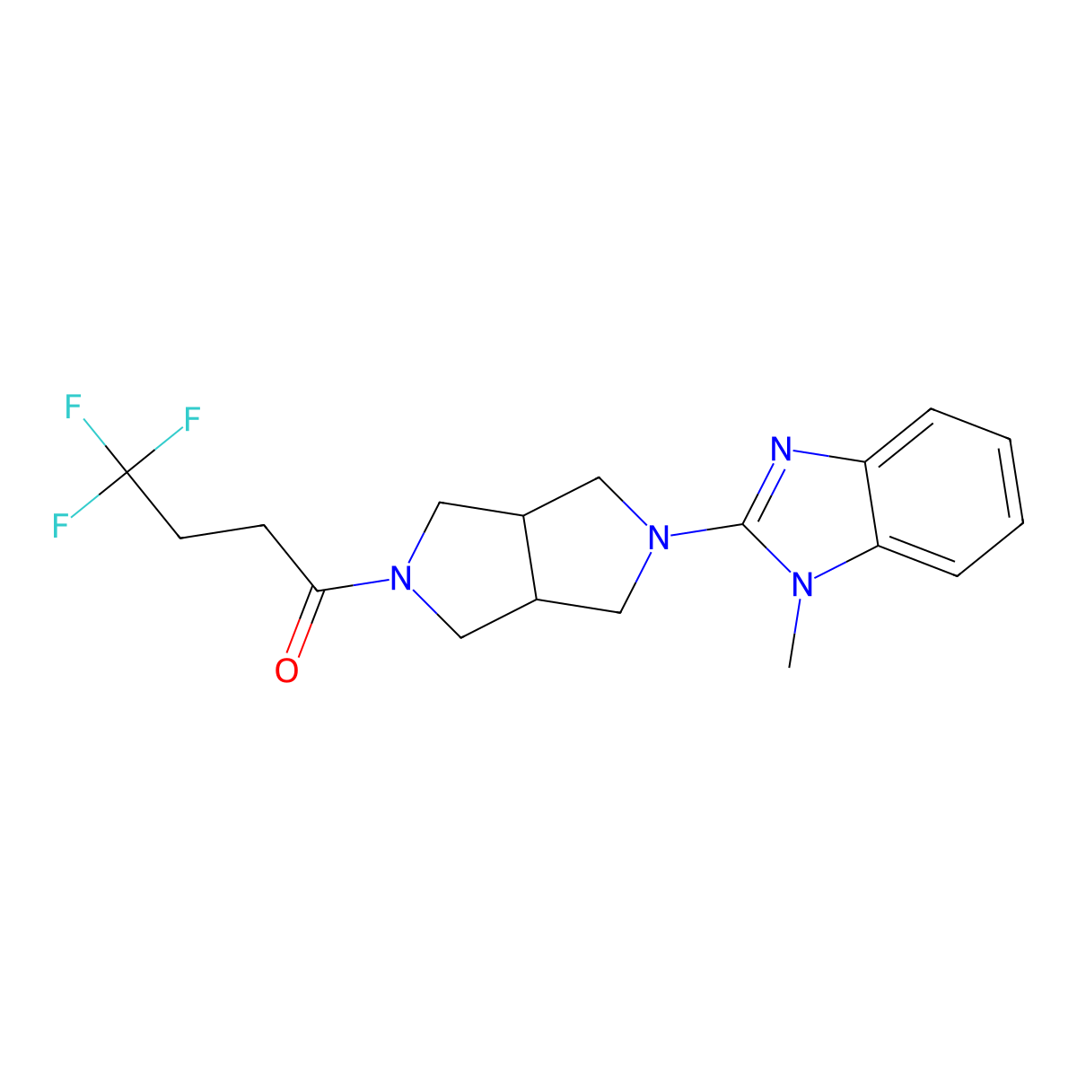 4,4,4-trifluoro-1-[5-(1-methyl-1H-1,3-benzodiazol-2-yl)-octahydropyrrolo[3,4-c]pyrrol-2-yl]butan-1-one molecular structure, CAS 2549043-73-2