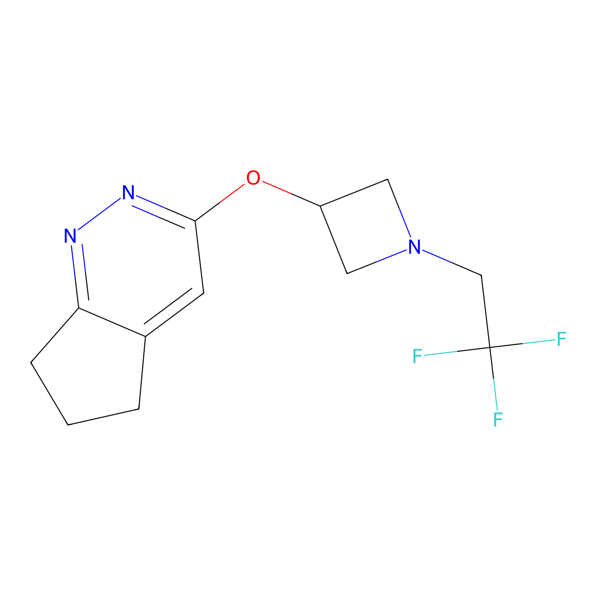 3-{5H,6H,7H-cyclopenta[c]pyridazin-3-yloxy}-1-(2,2,2-trifluoroethyl)azetidine molecular structure, CAS 2549043-93-6