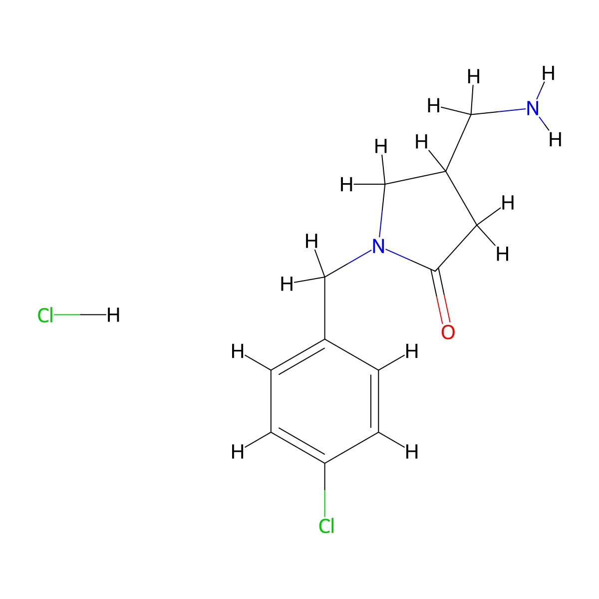 4-(Aminomethyl)-1-[(4-chlorophenyl)methyl]pyrrolidin-2-one hydrochloride molecular structure, CAS 2549044-11-1