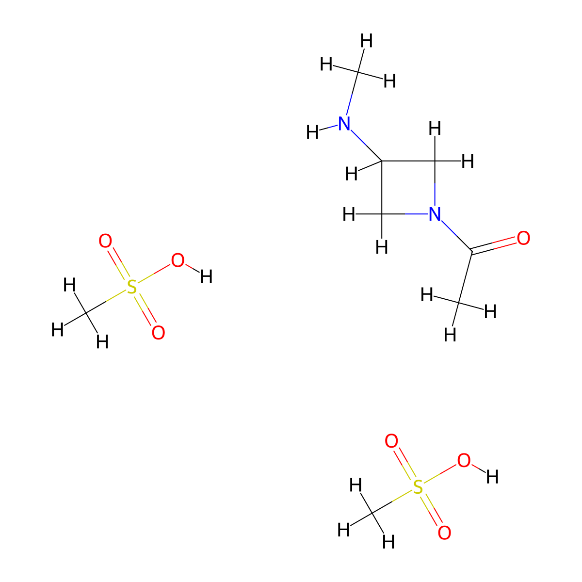 1-[3-(Methylamino)azetidin-1-yl]ethan-1-one; bis(methanesulfonic acid) molecular structure, CAS 2549044-19-9
