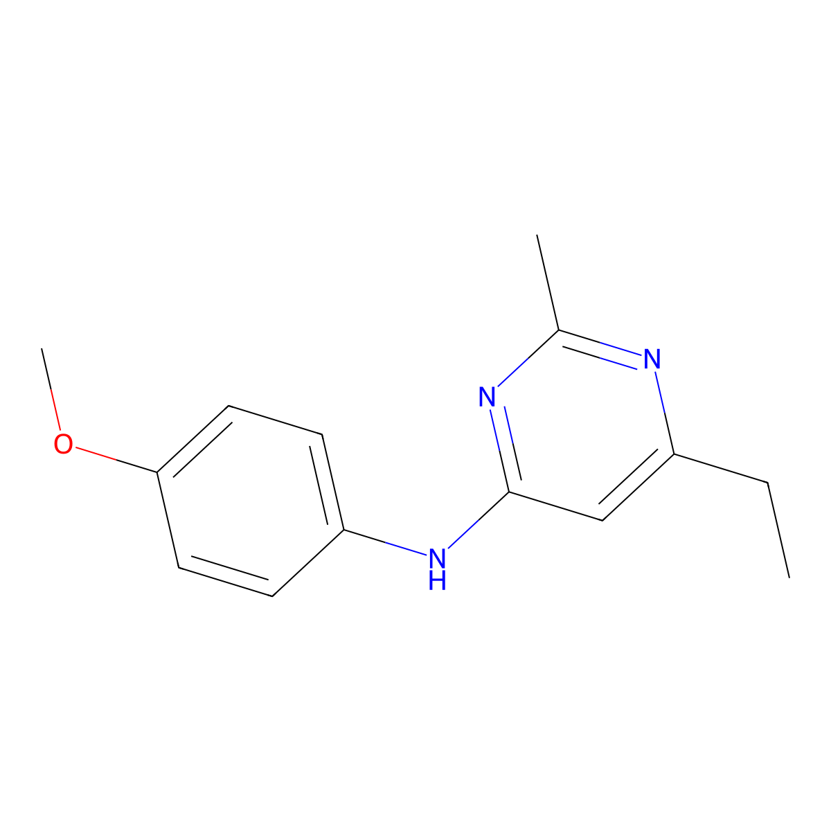 6-ethyl-N-(4-methoxyphenyl)-2-methylpyrimidin-4-amine molecular structure, CAS 2549044-27-9