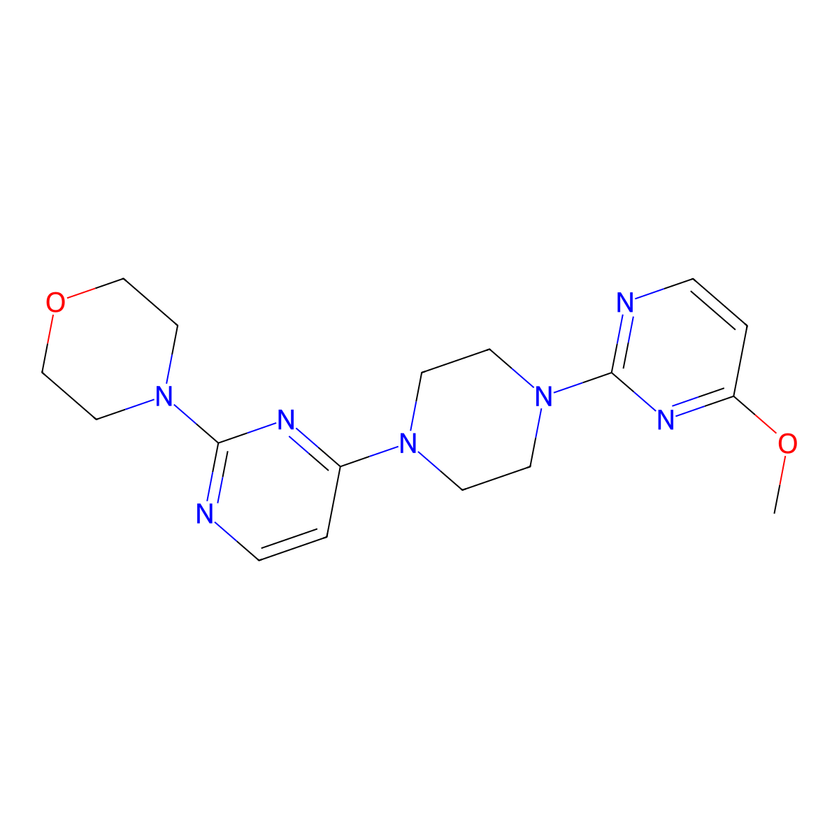 4-{4-[4-(4-Methoxypyrimidin-2-yl)piperazin-1-yl]pyrimidin-2-yl}morpholine molecular structure, CAS 2549044-53-1