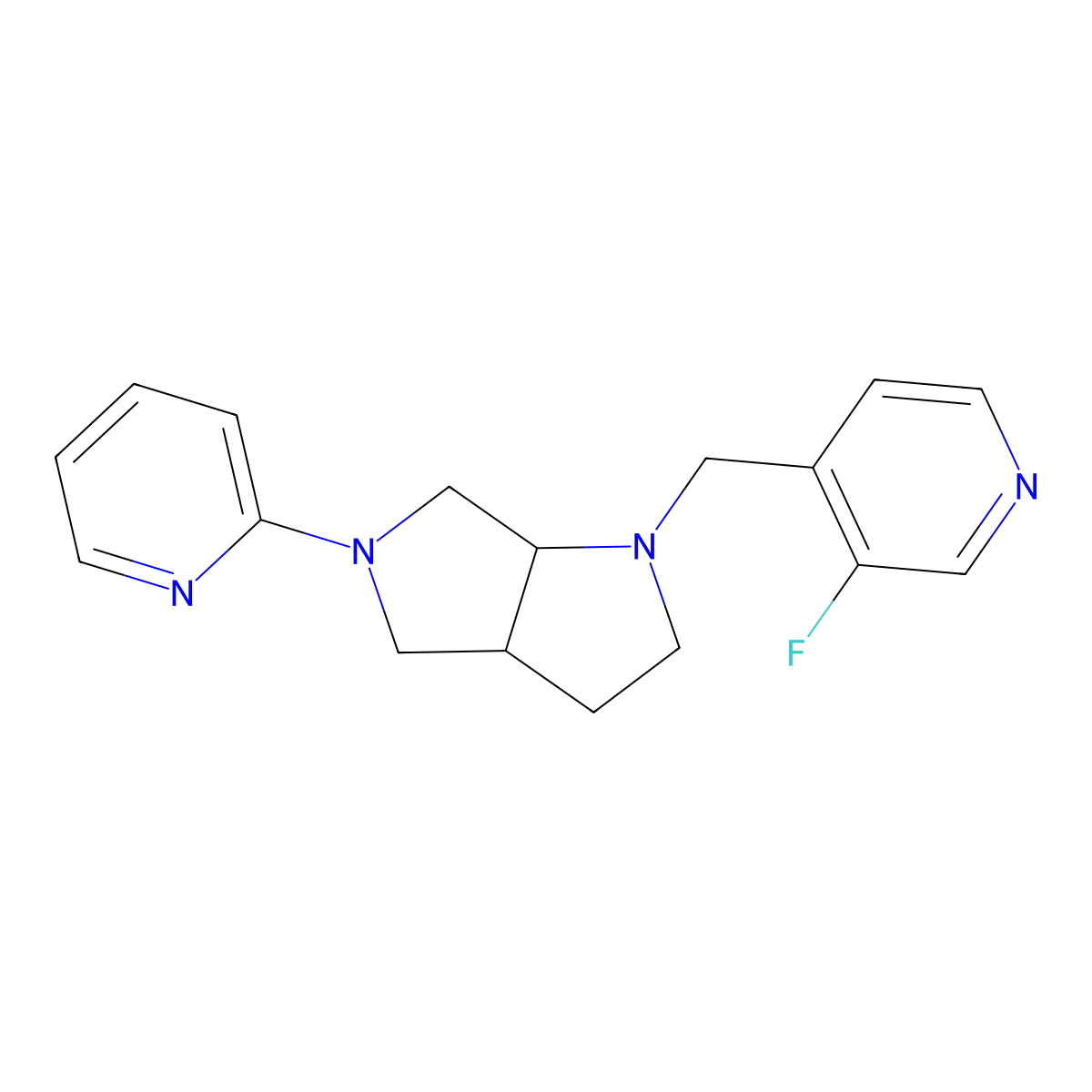 2-{1-[(3-Fluoropyridin-4-yl)methyl]-octahydropyrrolo[2,3-c]pyrrol-5-yl}pyridine molecular structure, CAS 2549044-72-4