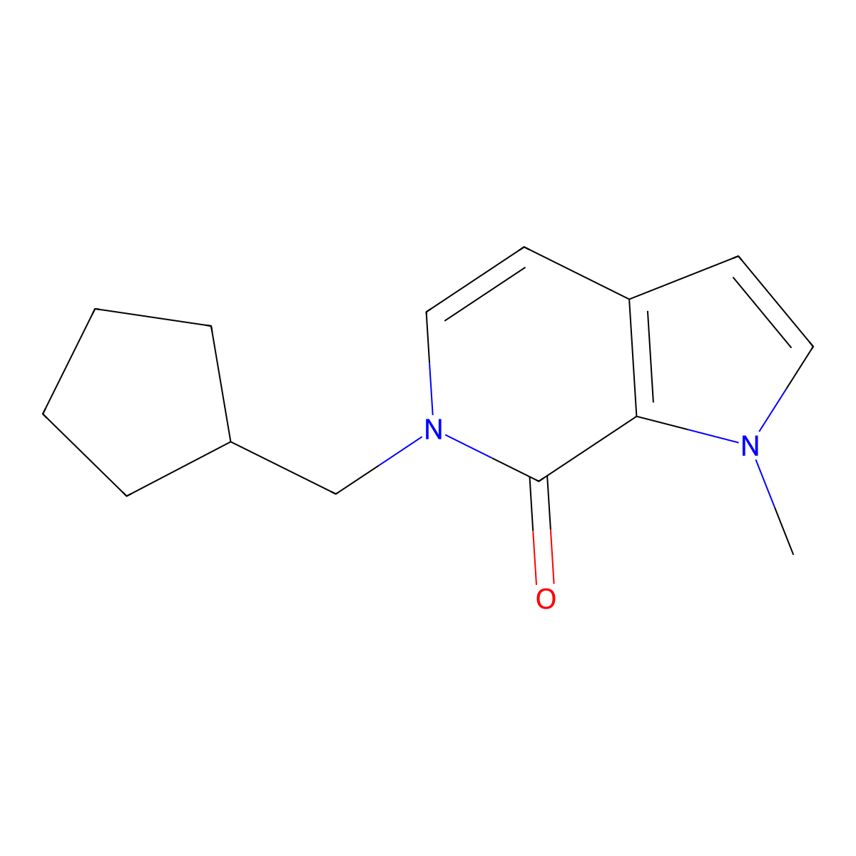 6-(cyclopentylmethyl)-1-methyl-1H,6H,7H-pyrrolo[2,3-c]pyridin-7-one molecular structure, CAS 2549044-76-8