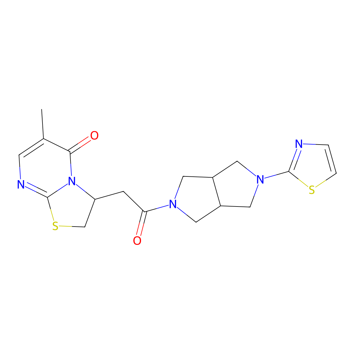 6-methyl-3-{2-oxo-2-[5-(1,3-thiazol-2-yl)-octahydropyrrolo[3,4-c]pyrrol-2-yl]ethyl}-2H,3H,5H-[1,3]thiazolo[3,2-a]pyrimidin-5-one molecular structure, CAS 2549044-77-9