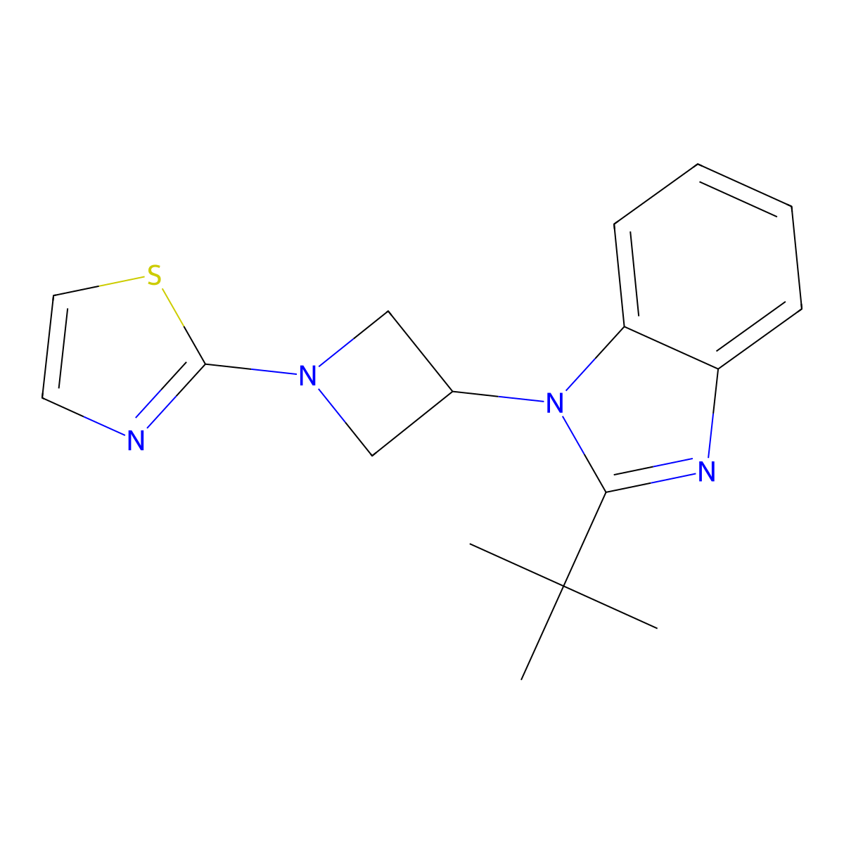 2-tert-butyl-1-[1-(1,3-thiazol-2-yl)azetidin-3-yl]-1H-1,3-benzodiazole molecular structure, CAS 2549044-82-6