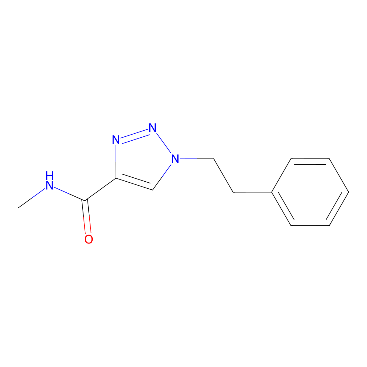 N-methyl-1-(2-phenylethyl)-1H-1,2,3-triazole-4-carboxamide molecular structure, CAS 2549044-91-7