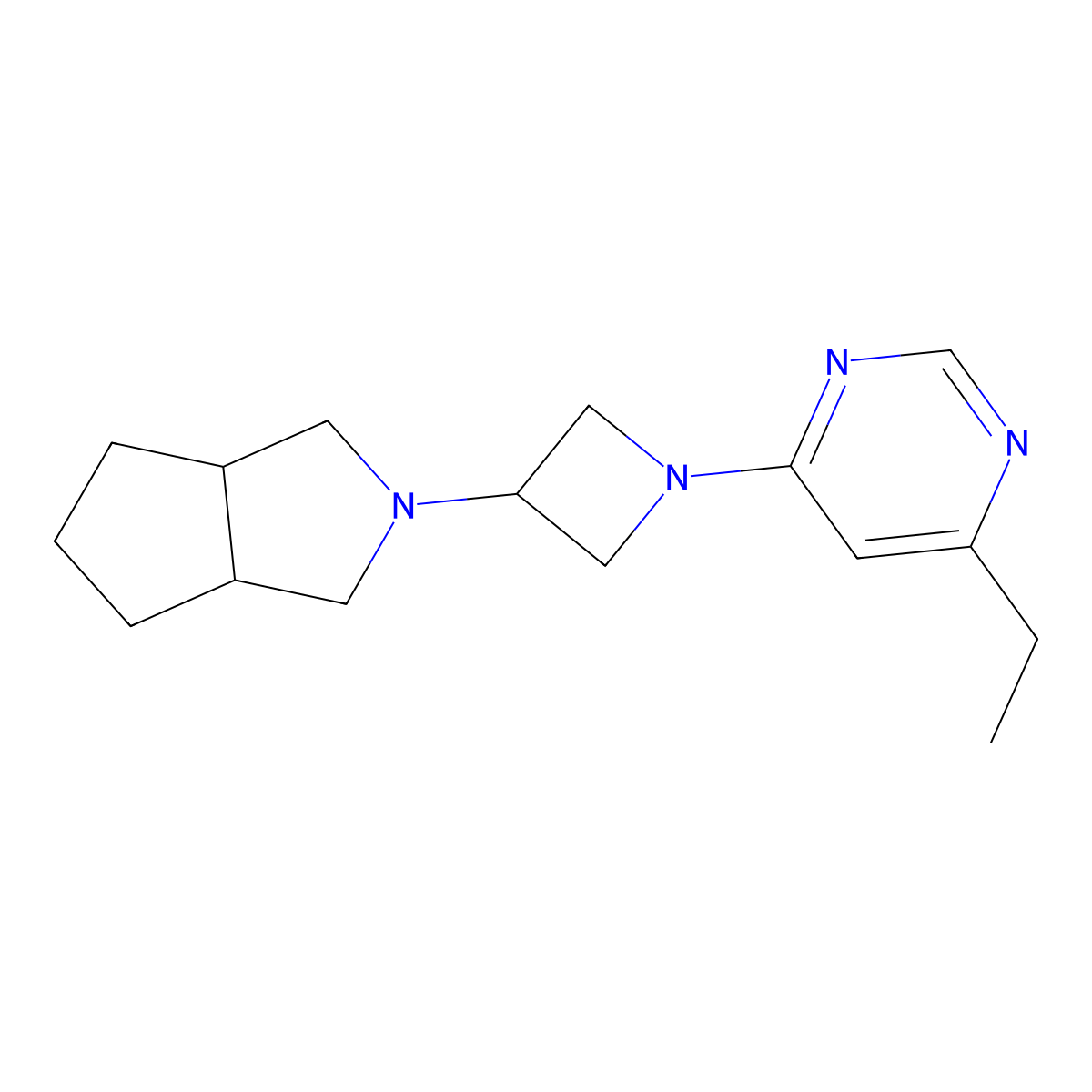 4-Ethyl-6-(3-{octahydrocyclopenta[c]pyrrol-2-yl}azetidin-1-yl)pyrimidine molecular structure, CAS 2549044-94-0