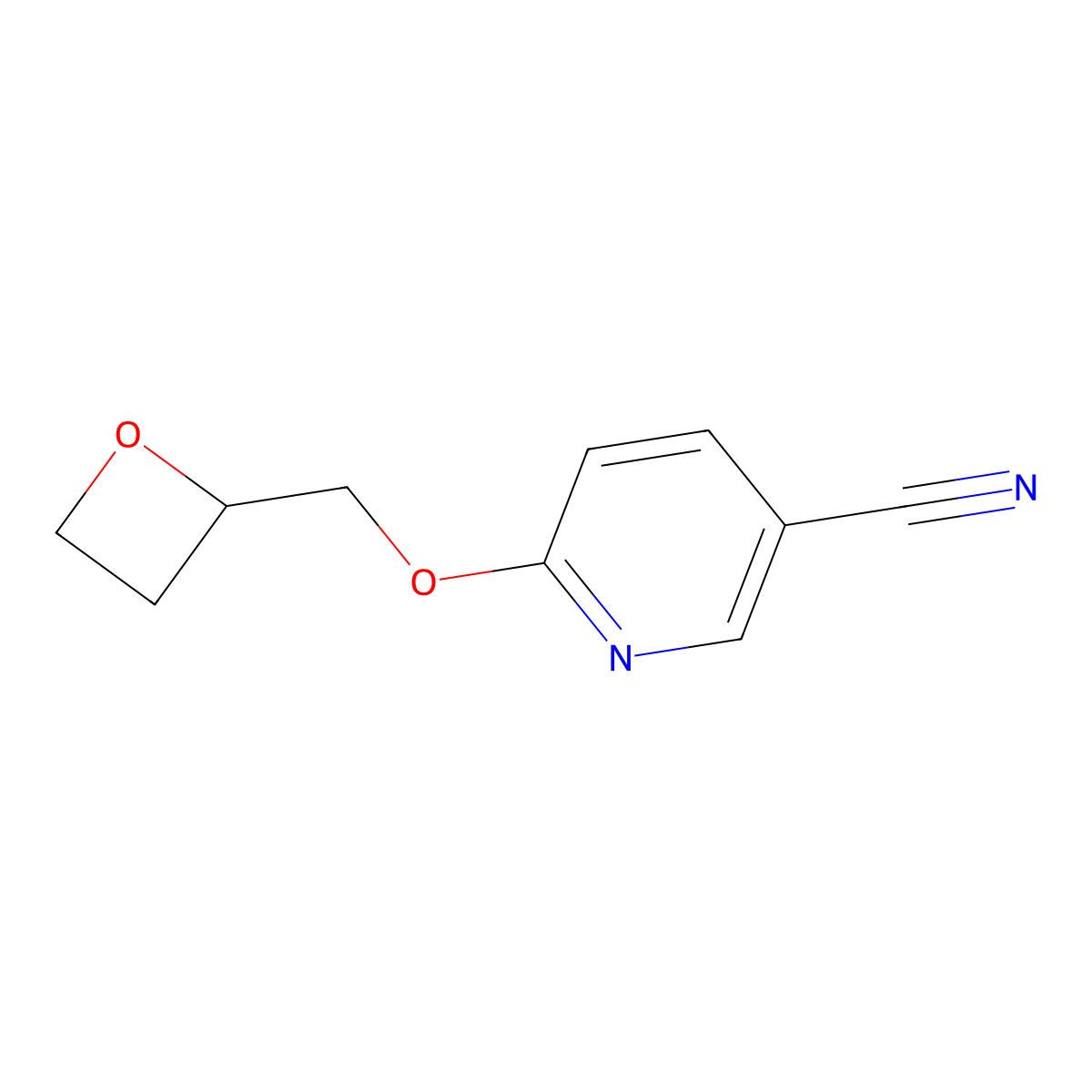 6-[(Oxetan-2-yl)methoxy]pyridine-3-carbonitrile molecular structure, CAS 2549045-03-4