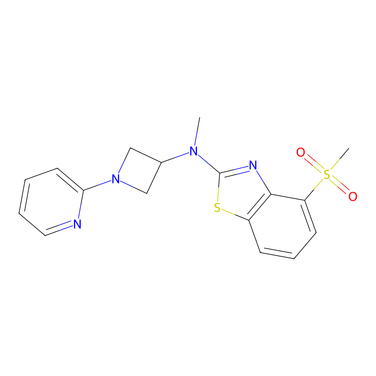 4-methanesulfonyl-N-methyl-N-[1-(pyridin-2-yl)azetidin-3-yl]-1,3-benzothiazol-2-amine molecular structure, CAS 2549045-12-5