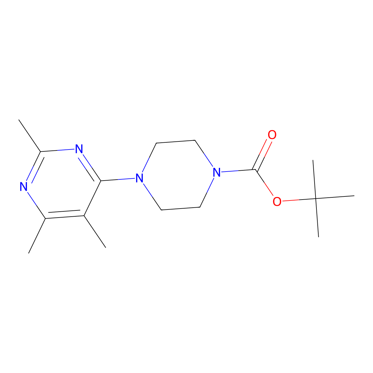 Tert-butyl 4-(2,5,6-trimethylpyrimidin-4-yl)piperazine-1-carboxylate molecular structure, CAS 2549045-14-7