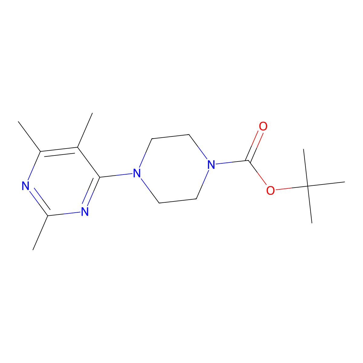 Tert-butyl 4-(2,5,6-trimethylpyrimidin-4-yl)piperazine-1-carboxylate molecular structure, CAS 2549045-14-7