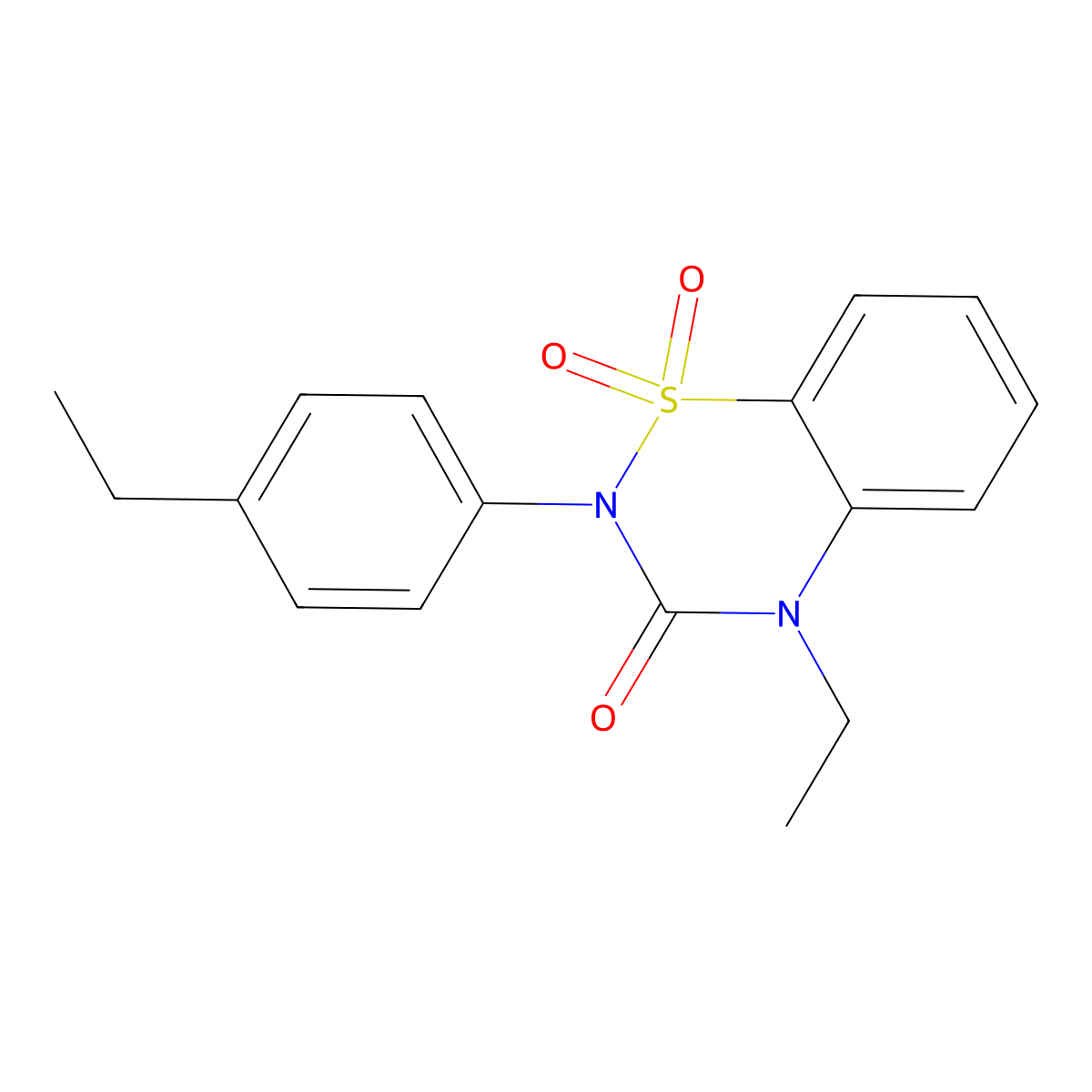 4-ethyl-2-(4-ethylphenyl)-3,4-dihydro-2H-1lambda6,2,4-benzothiadiazine-1,1,3-trione molecular structure, CAS 2549045-16-9