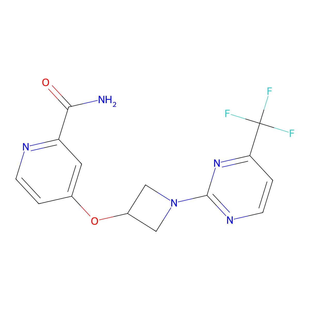 4-({1-[4-(Trifluoromethyl)pyrimidin-2-yl]azetidin-3-yl}oxy)pyridine-2-carboxamide molecular structure, CAS 2549045-20-5
