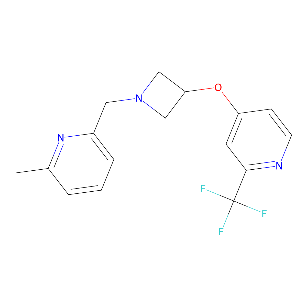 4-({1-[(6-Methylpyridin-2-yl)methyl]azetidin-3-yl}oxy)-2-(trifluoromethyl)pyridine molecular structure, CAS 2549045-24-9