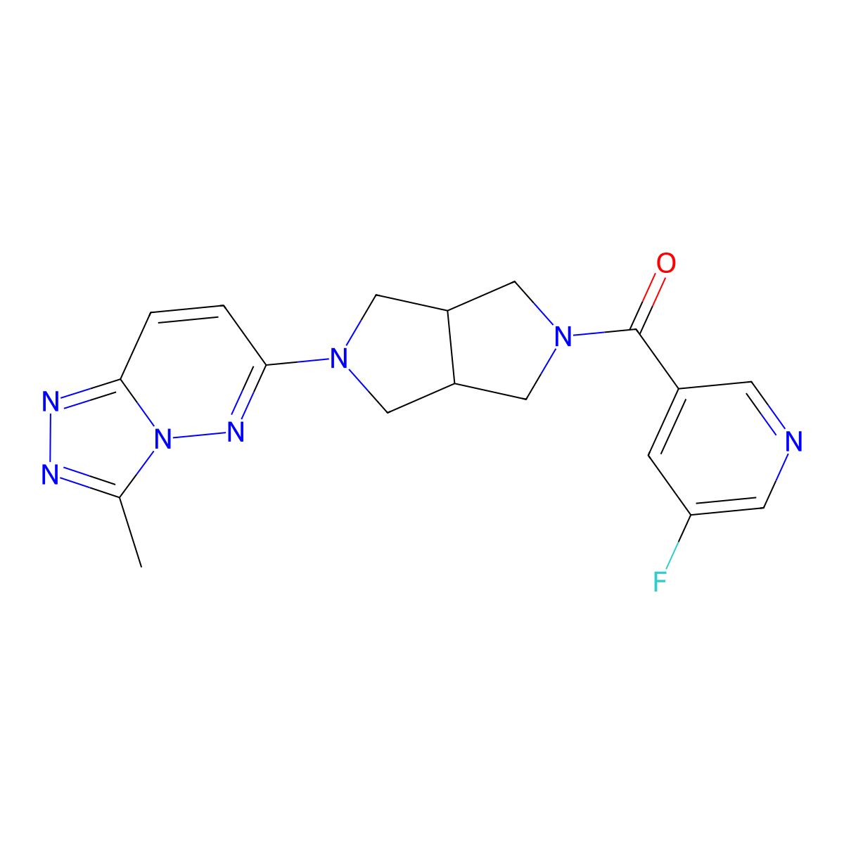 3-Fluoro-5-(5-{3-methyl-[1,2,4]triazolo[4,3-b]pyridazin-6-yl}-octahydropyrrolo[3,4-c]pyrrole-2-carbonyl)pyridine molecular structure, CAS 2549045-37-4
