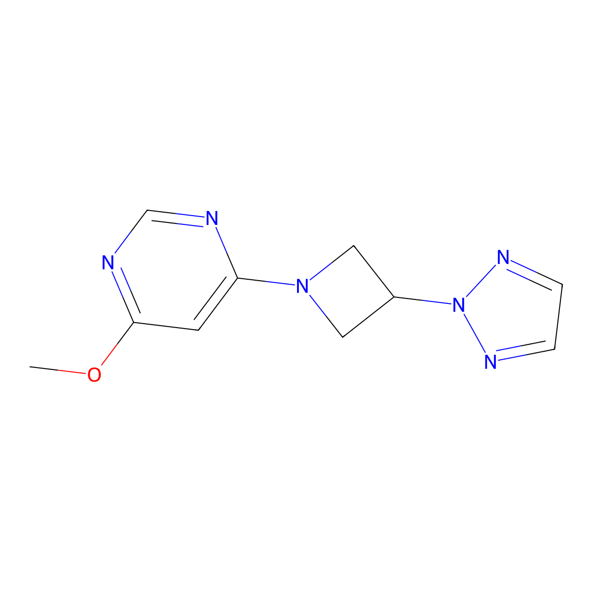 4-methoxy-6-[3-(2H-1,2,3-triazol-2-yl)azetidin-1-yl]pyrimidine molecular structure, CAS 2549045-38-5
