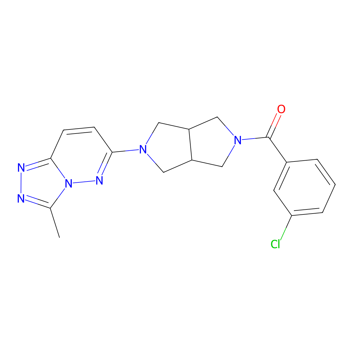 2-(3-Chlorobenzoyl)-5-{3-methyl-[1,2,4]triazolo[4,3-b]pyridazin-6-yl}-octahydropyrrolo[3,4-c]pyrrole molecular structure, CAS 2549045-49-8