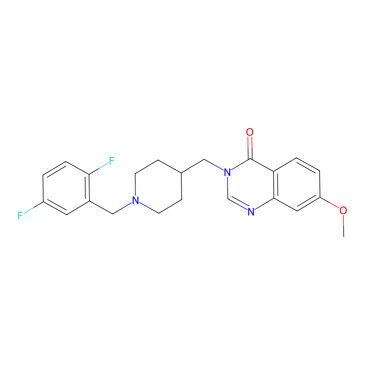 3-({1-[(2,5-Difluorophenyl)methyl]piperidin-4-yl}methyl)-7-methoxy-3,4-dihydroquinazolin-4-one molecular structure, CAS 2549045-51-2