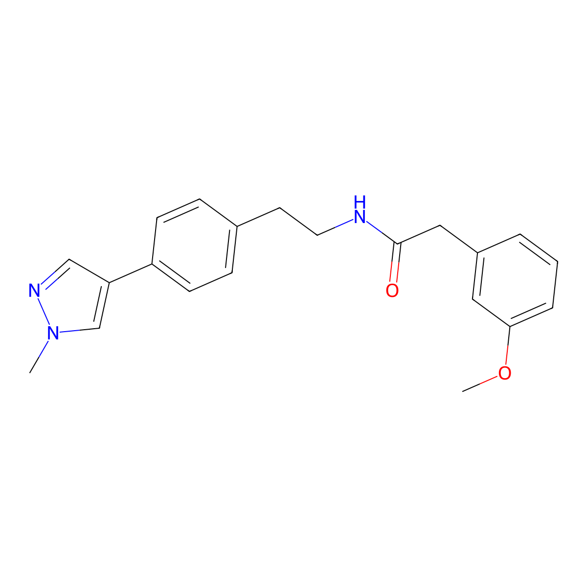 2-(3-methoxyphenyl)-N-{2-[4-(1-methyl-1H-pyrazol-4-yl)phenyl]ethyl}acetamide molecular structure, CAS 2549045-60-3