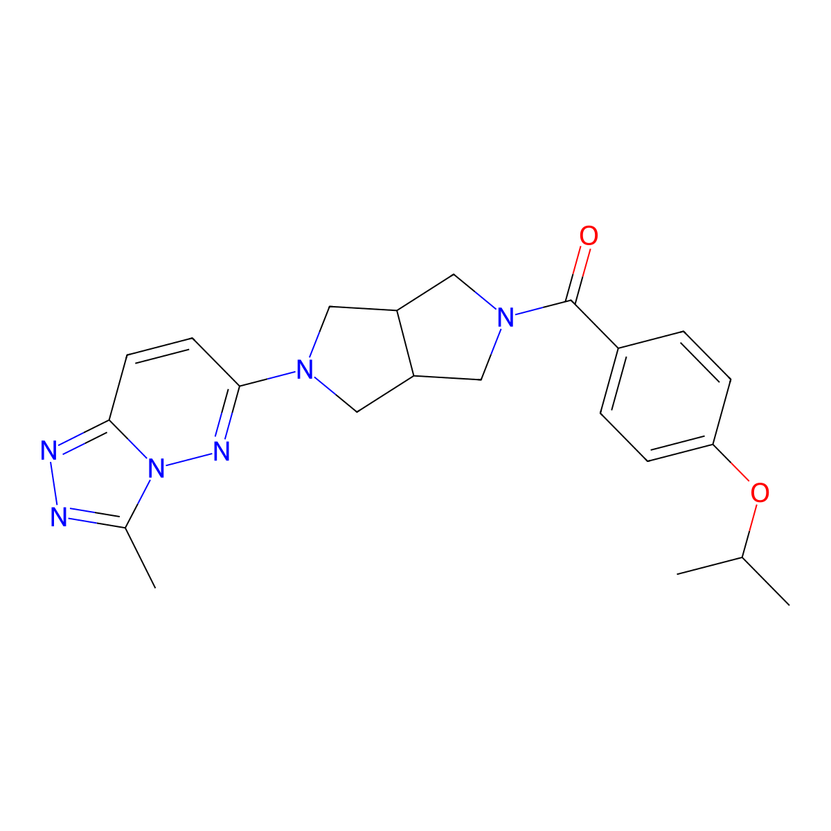 2-{3-Methyl-[1,2,4]triazolo[4,3-b]pyridazin-6-yl}-5-[4-(propan-2-yloxy)benzoyl]-octahydropyrrolo[3,4-c]pyrrole molecular structure, CAS 2549045-67-0