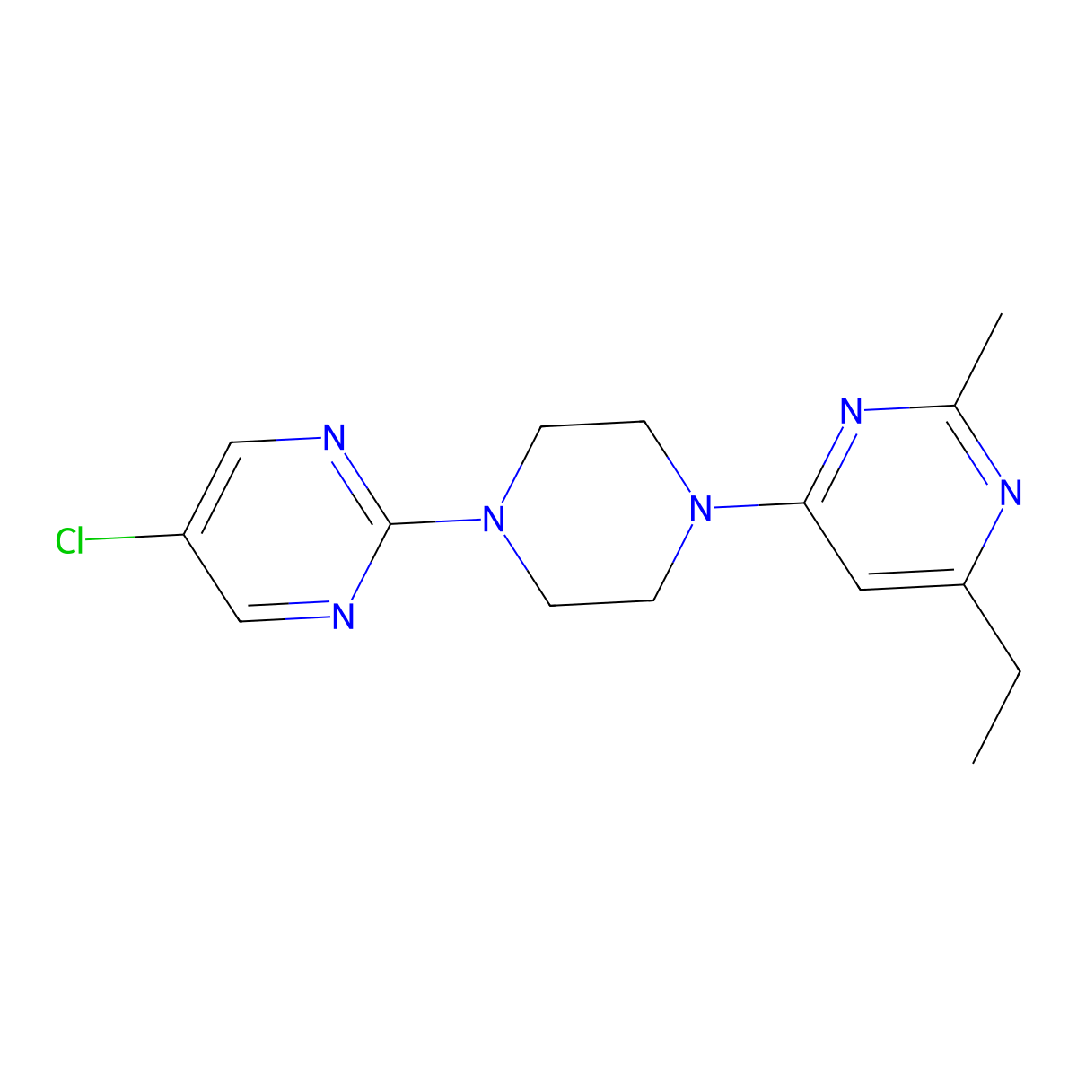 4-[4-(5-Chloropyrimidin-2-yl)piperazin-1-yl]-6-ethyl-2-methylpyrimidine molecular structure, CAS 2549045-70-5
