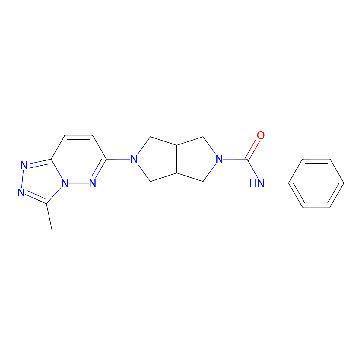 5-{3-methyl-[1,2,4]triazolo[4,3-b]pyridazin-6-yl}-N-phenyl-octahydropyrrolo[3,4-c]pyrrole-2-carboxamide molecular structure, CAS 2549045-80-7