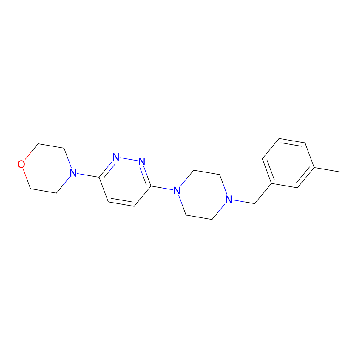 4-(6-{4-[(3-Methylphenyl)methyl]piperazin-1-yl}pyridazin-3-yl)morpholine molecular structure, CAS 2549045-87-4