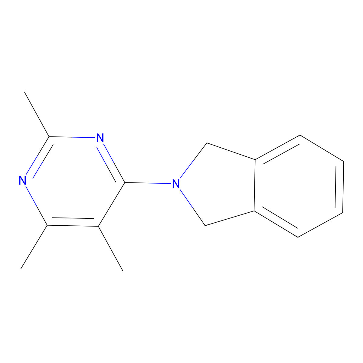 2-(2,5,6-trimethylpyrimidin-4-yl)-2,3-dihydro-1H-isoindole molecular structure, CAS 2549046-11-7