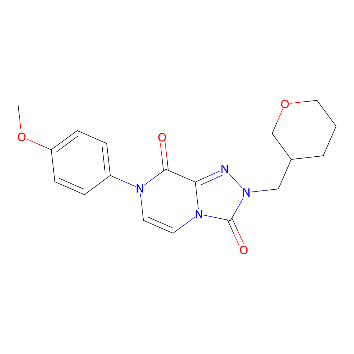 7-(4-methoxyphenyl)-2-[(oxan-3-yl)methyl]-2H,3H,7H,8H-[1,2,4]triazolo[4,3-a]pyrazine-3,8-dione molecular structure, CAS 2549046-26-4