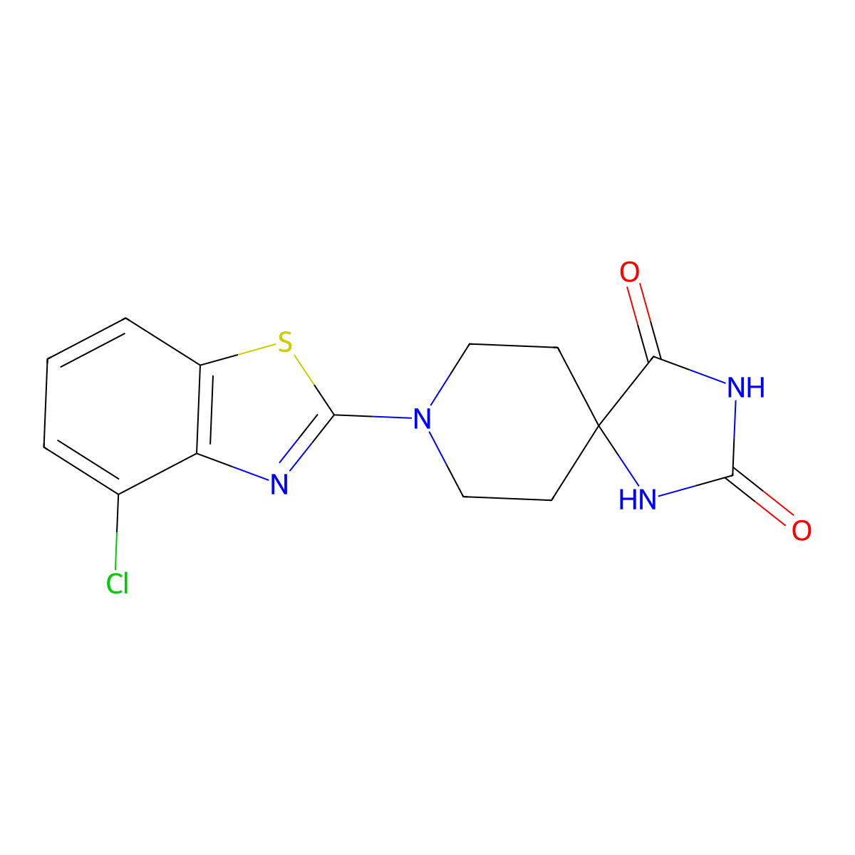 8-(4-Chloro-1,3-benzothiazol-2-yl)-1,3,8-triazaspiro[4.5]decane-2,4-dione molecular structure, CAS 2549046-64-0