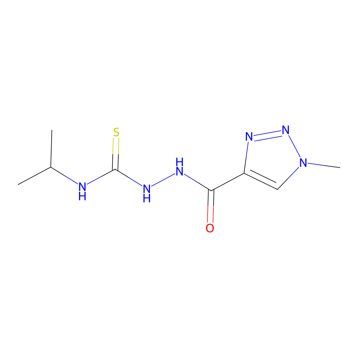 1-methyl-N-{[(propan-2-yl)carbamothioyl]amino}-1H-1,2,3-triazole-4-carboxamide molecular structure, CAS 2549046-67-3