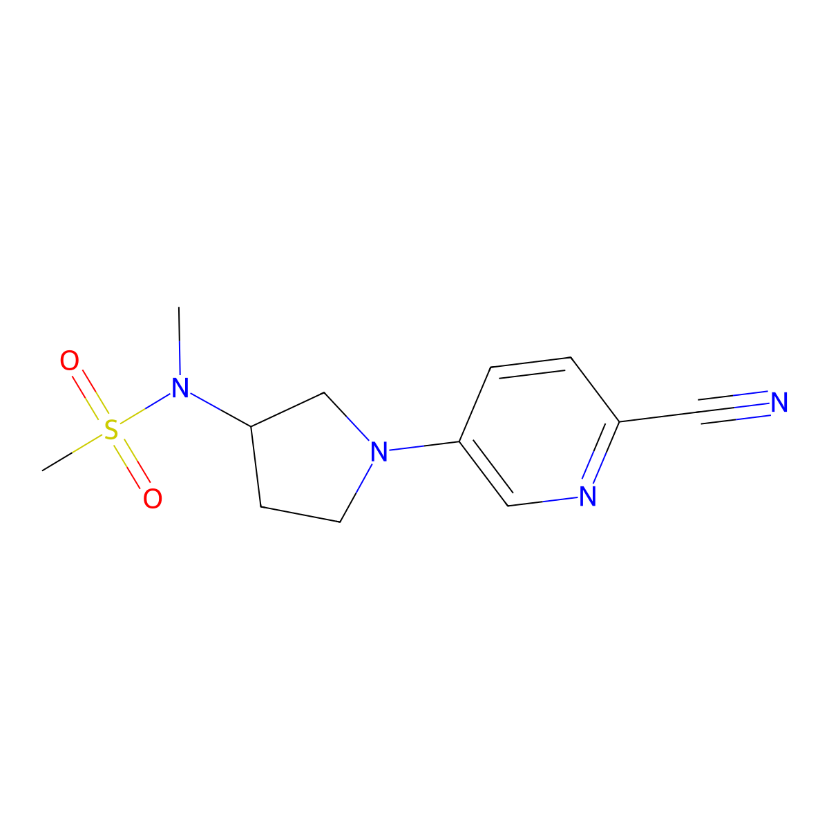 N-[1-(6-cyanopyridin-3-yl)pyrrolidin-3-yl]-N-methylmethanesulfonamide molecular structure, CAS 2549046-88-8