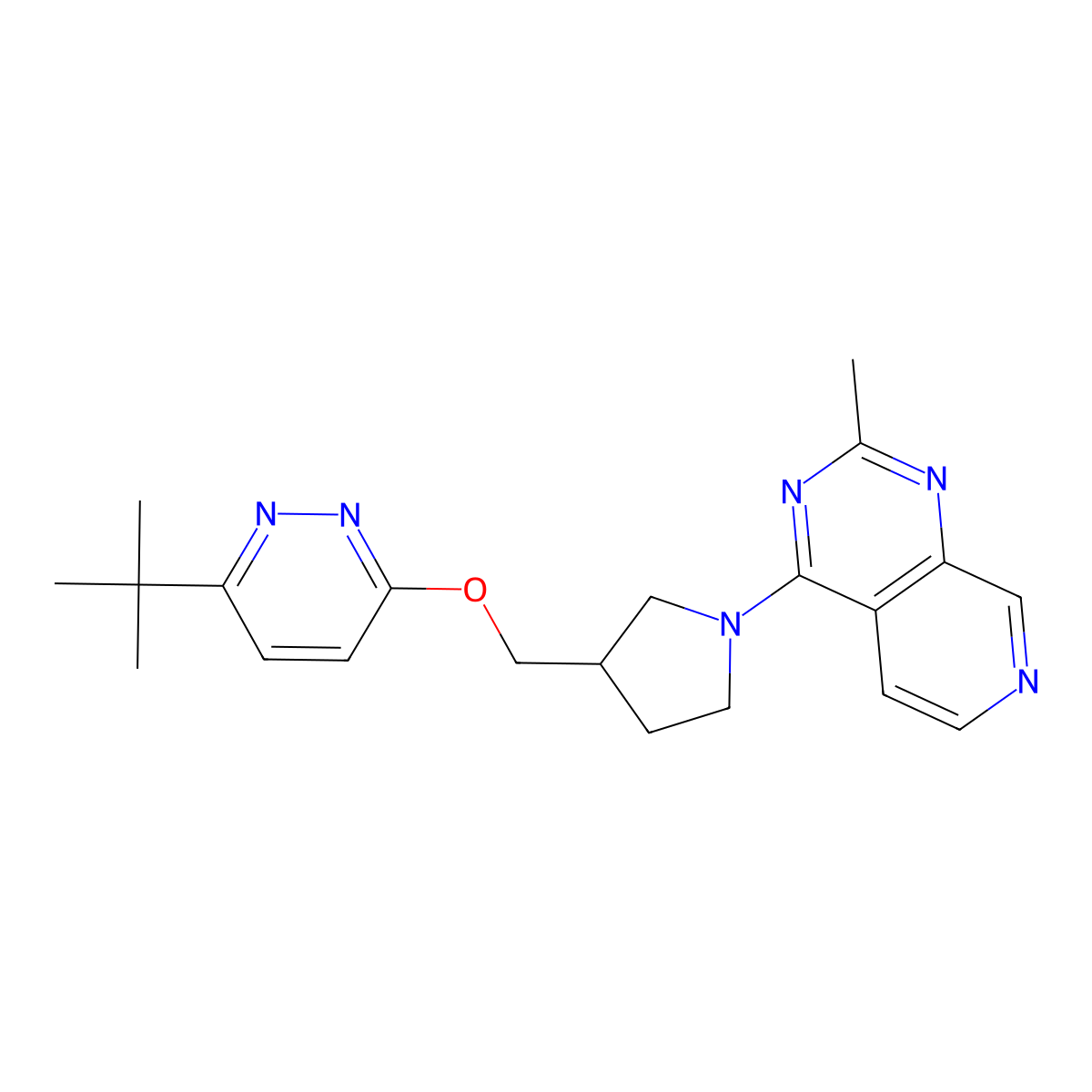 3-Tert-butyl-6-[(1-{2-methylpyrido[3,4-d]pyrimidin-4-yl}pyrrolidin-3-yl)methoxy]pyridazine molecular structure, CAS 2549046-90-2