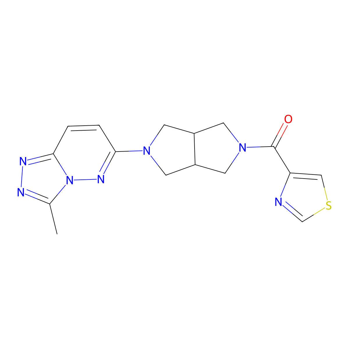 4-(5-{3-Methyl-[1,2,4]triazolo[4,3-b]pyridazin-6-yl}-octahydropyrrolo[3,4-c]pyrrole-2-carbonyl)-1,3-thiazole molecular structure, CAS 2549046-96-8