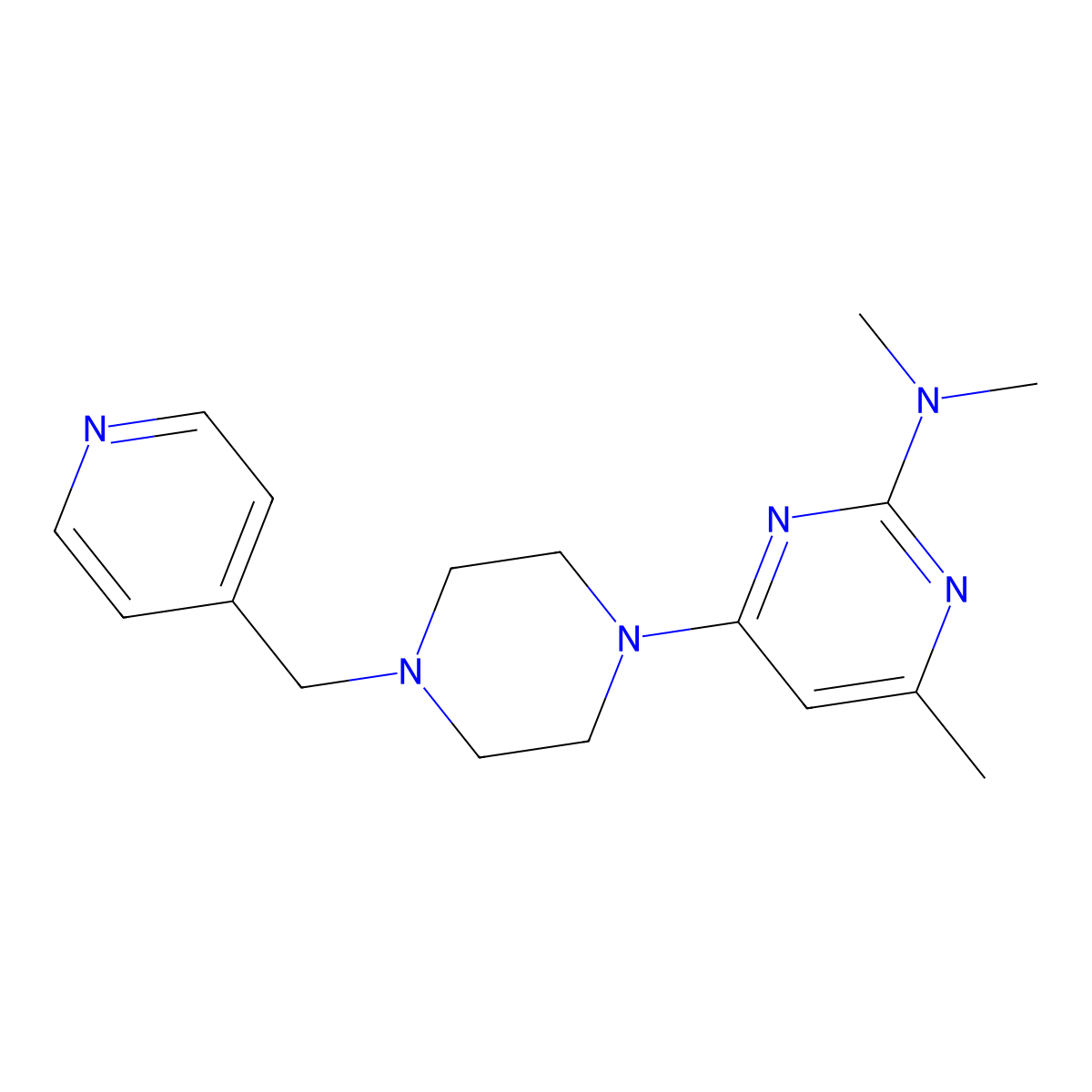 N,N,4-trimethyl-6-{4-[(pyridin-4-yl)methyl]piperazin-1-yl}pyrimidin-2-amine molecular structure, CAS 2549047-16-5