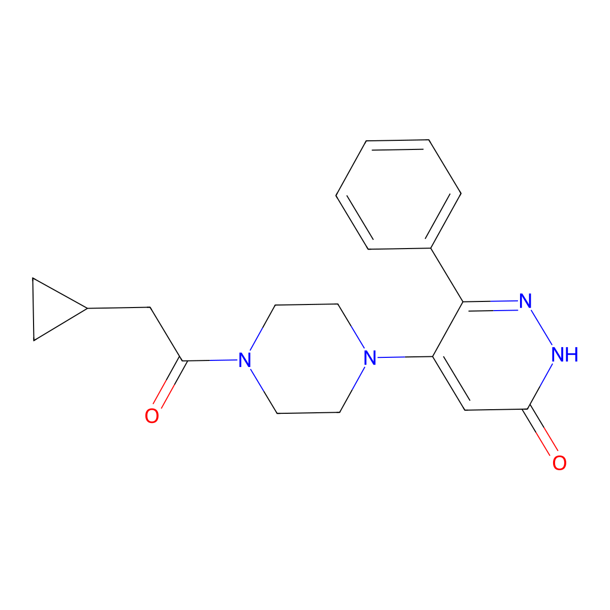 5-[4-(2-Cyclopropylacetyl)piperazin-1-yl]-6-phenyl-2,3-dihydropyridazin-3-one molecular structure, CAS 2549047-28-9