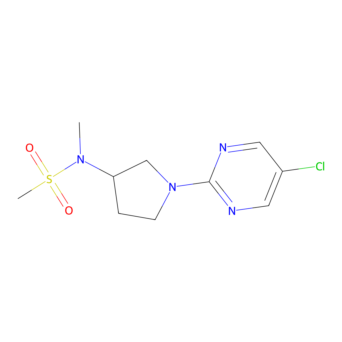 N-[1-(5-chloropyrimidin-2-yl)pyrrolidin-3-yl]-N-methylmethanesulfonamide molecular structure, CAS 2549047-30-3