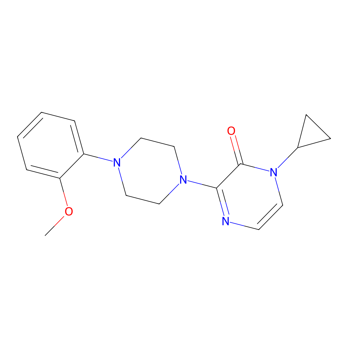 1-Cyclopropyl-3-[4-(2-methoxyphenyl)piperazin-1-yl]-1,2-dihydropyrazin-2-one molecular structure, CAS 2549047-31-4