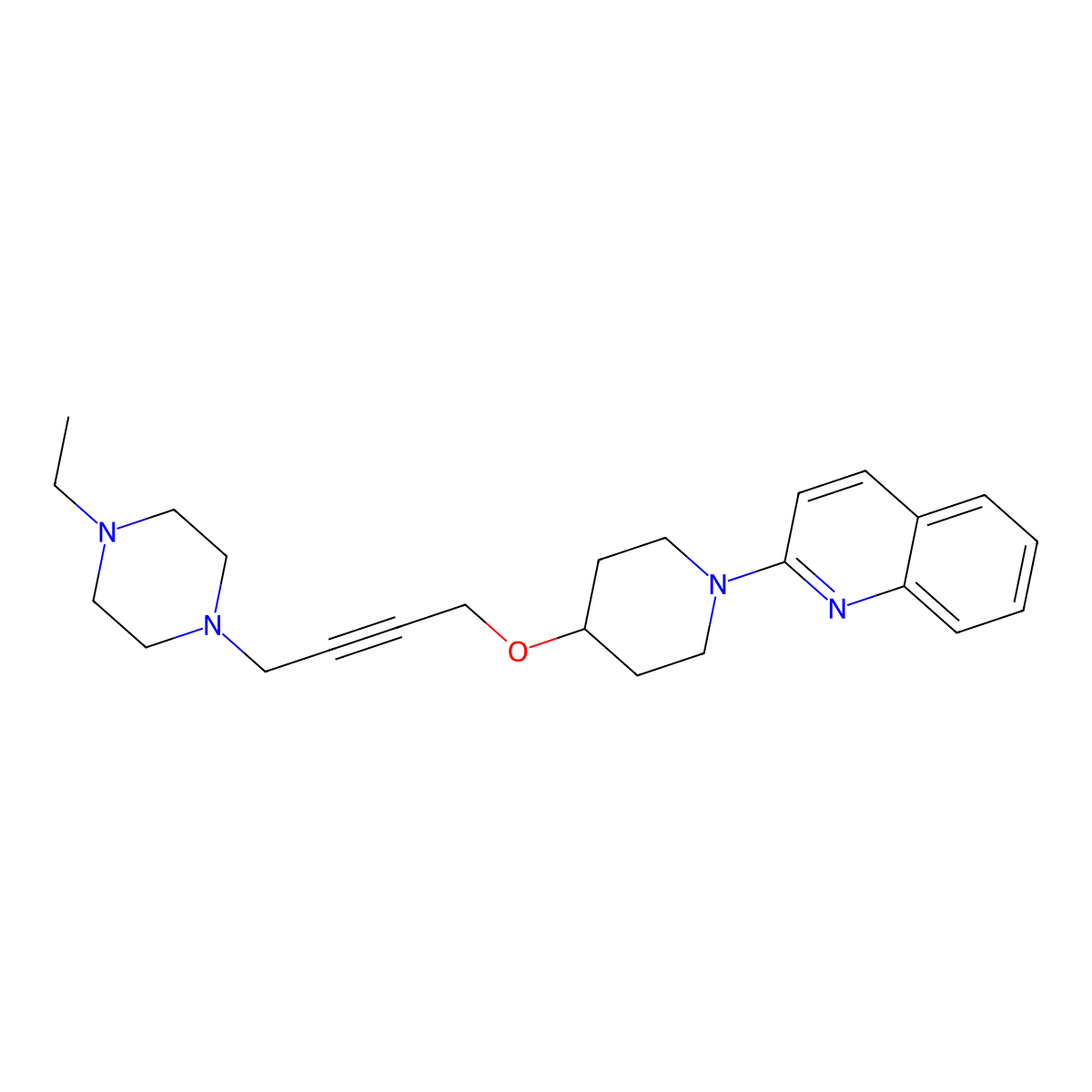 2-(4-{[4-(4-Ethylpiperazin-1-yl)but-2-yn-1-yl]oxy}piperidin-1-yl)quinoline molecular structure, CAS 2549047-32-5