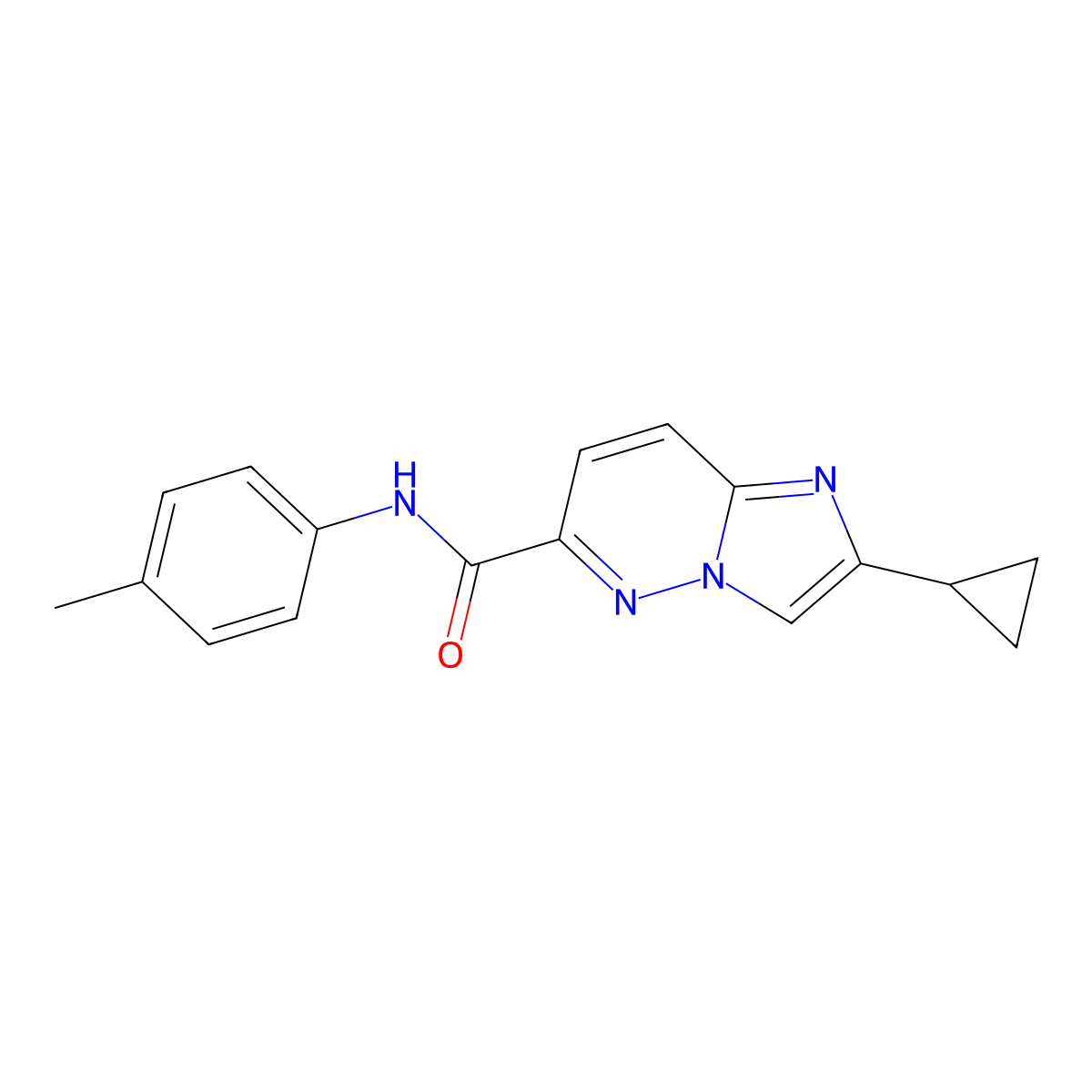2-cyclopropyl-N-(4-methylphenyl)imidazo[1,2-b]pyridazine-6-carboxamide molecular structure, CAS 2549047-37-0