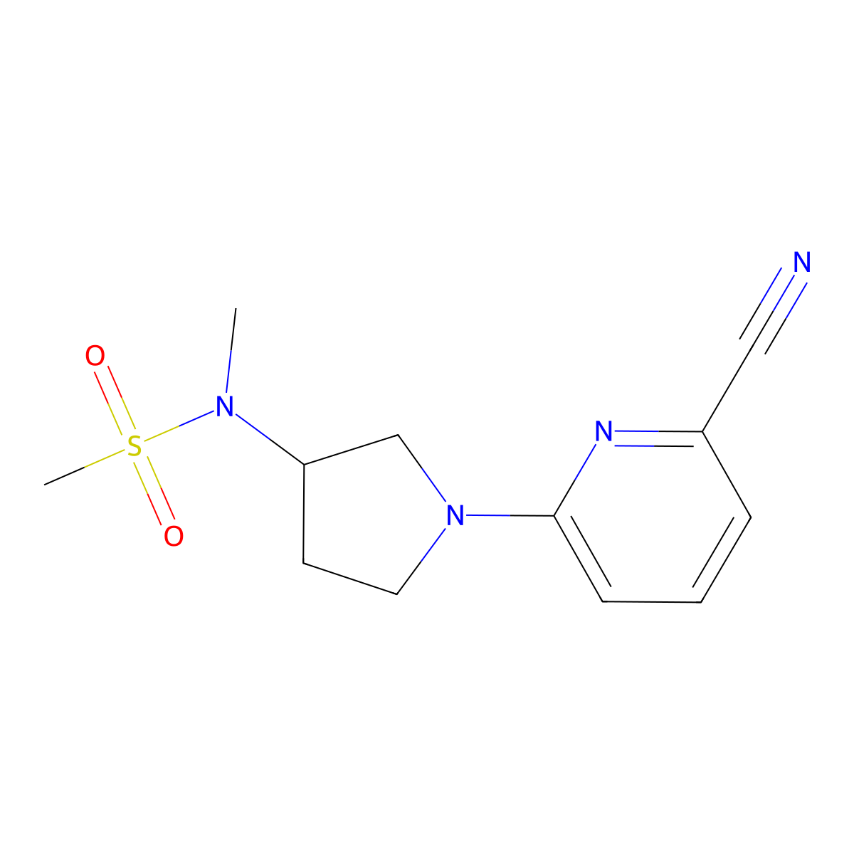 N-[1-(6-cyanopyridin-2-yl)pyrrolidin-3-yl]-N-methylmethanesulfonamide molecular structure, CAS 2549047-52-9