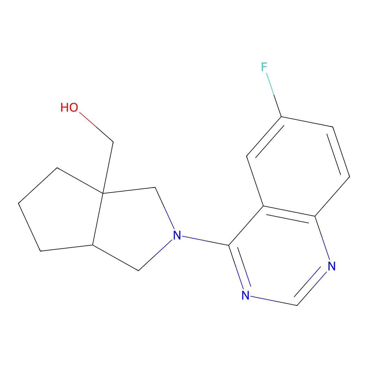 [2-(6-Fluoroquinazolin-4-yl)-octahydrocyclopenta[c]pyrrol-3a-yl]methanol molecular structure, CAS 2549047-68-7