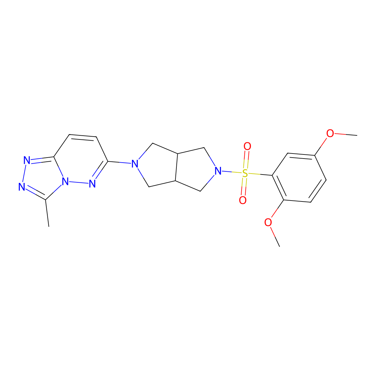 6-[5-(2,5-Dimethoxybenzenesulfonyl)-octahydropyrrolo[3,4-c]pyrrol-2-yl]-3-methyl-[1,2,4]triazolo[4,3-b]pyridazine molecular structure, CAS 2549047-69-8